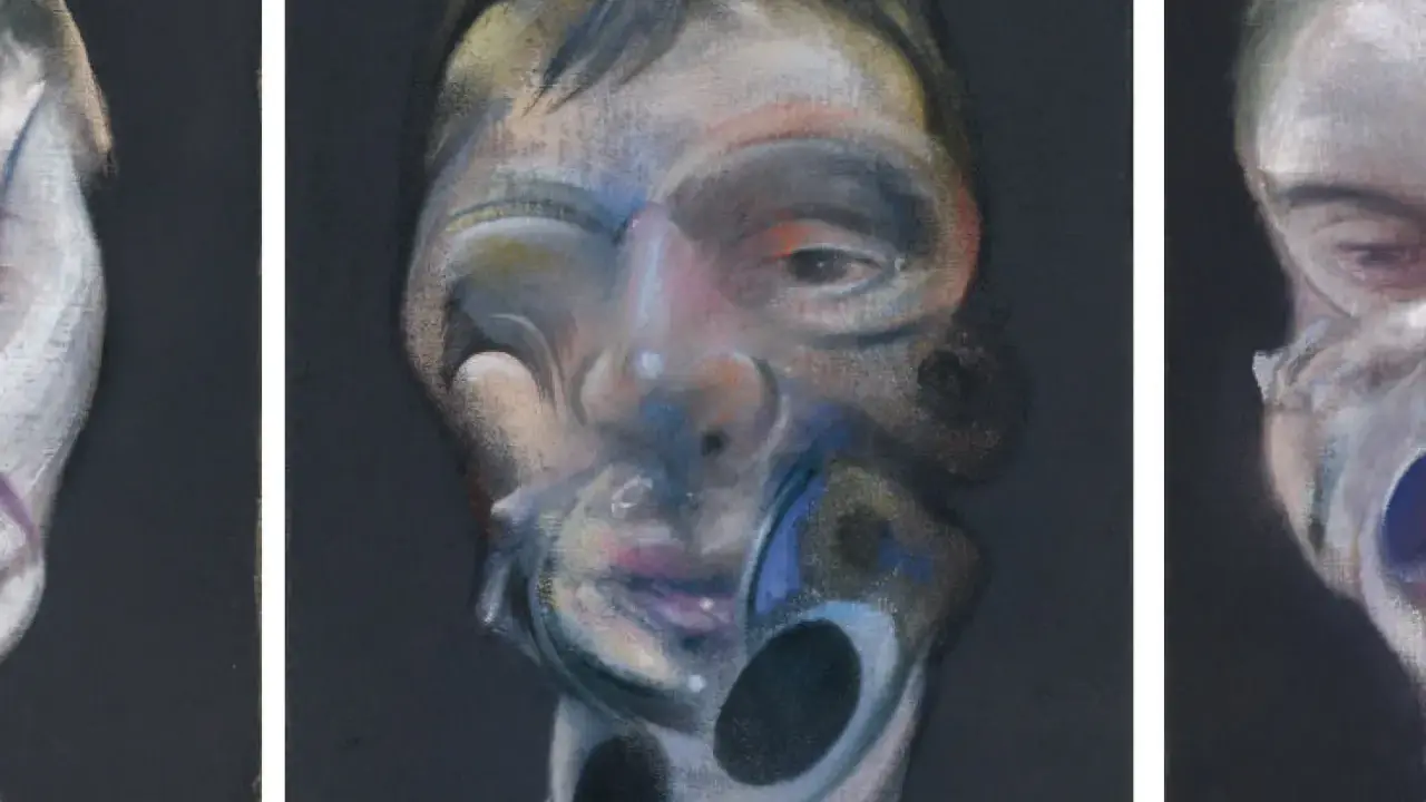 Retrato distorsionado de un rostro, obra del pintor Francis Bacon.