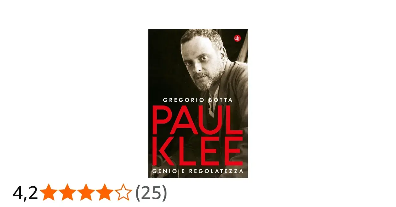 Portada de libro "Paul Klee: Genio e Regolatezza" de Gregorio Botta, con retrato del artista.