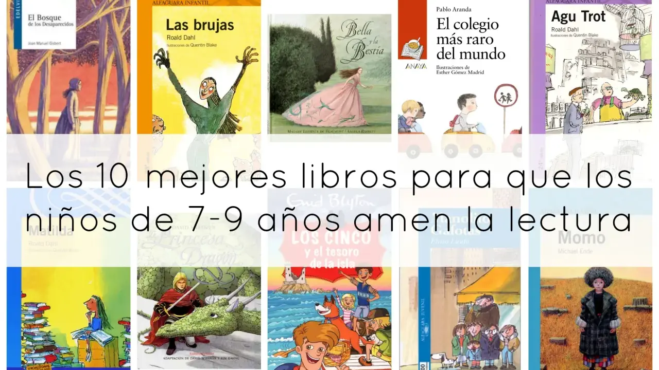 Colección de portadas de libros infantiles, ideales como cuentos para niños de 6 a 8 años. Incluye títulos como "Las brujas" y "El bosque de los desaparecidos".