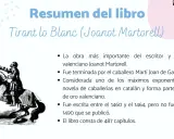 Resumen del libro Tirant lo Blanc, obra cumbre de Joanot Martorell. Ilustración de un caballero en armadura sobre un caballo.