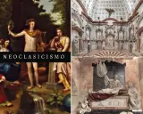 Escena neoclásica con Apolo y musas, inspirada en Jean Auguste Dominique Ingres.