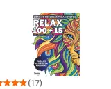 Libro de dibujos para pintar adultos "Relax 100+15" con un león colorido. Incluye paisajes, naturaleza y mandalas.