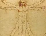 El Hombre de Vitruvio, estudio de Leonardo da Vinci sobre la anatomía humana y las proporciones perfectas.