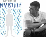Resumen del libro Invisible de Eloy Moreno: la portada muestra un chico silueta bajo la lluvia y el autor.