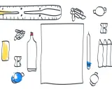 Ideas para cuando no sabes que dibujar: regla, botellas, clips, sacapuntas, velas, crayones y más.