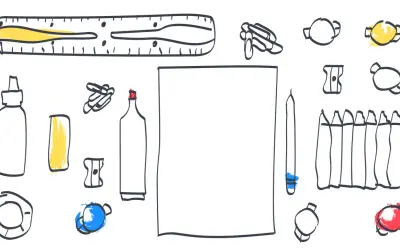 Ideas para cuando no sabes que dibujar: regla, botellas, clips, sacapuntas, velas, crayones y más.