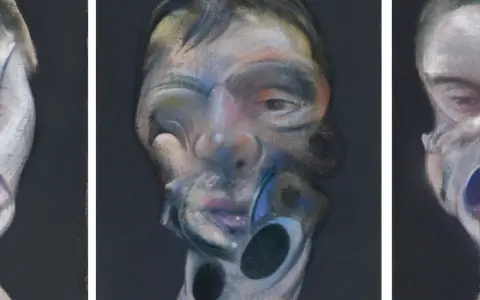 Retrato distorsionado de un rostro, obra del pintor Francis Bacon.
