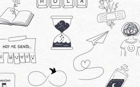 Ideas de dibujos aesthetic: libro abierto, reloj de arena, avión de papel, corazón, botella con luna, y más.