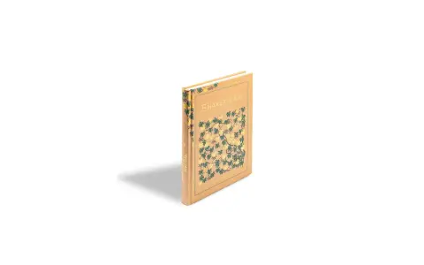 Libro de tapa dura con diseño floral, que contiene poemas que escribió William Shakespeare.