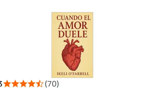 Portada de libro "Cuando el amor duele" con un corazón rojo y el título, evocando poemas de desamor.