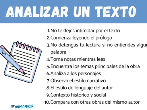 Guía para analizar un texto literario ejemplo: pasos para comprender y desglosar una obra, con un lápiz y cuaderno.