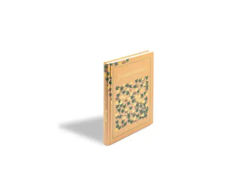Libro de tapa dura con diseño floral, que contiene poemas que escribió William Shakespeare.