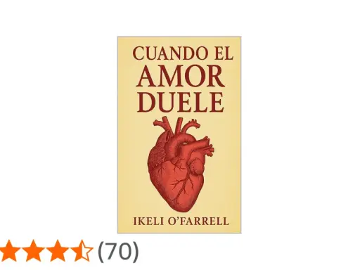 Portada de libro "Cuando el amor duele" con un corazón rojo y el título, evocando poemas de desamor.
