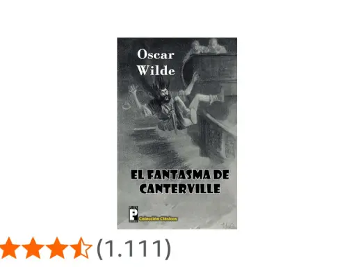 Ilustración de la portada de "El fantasma de Canterville" de Oscar Wilde, con un fantasma cayendo por unas escaleras.
