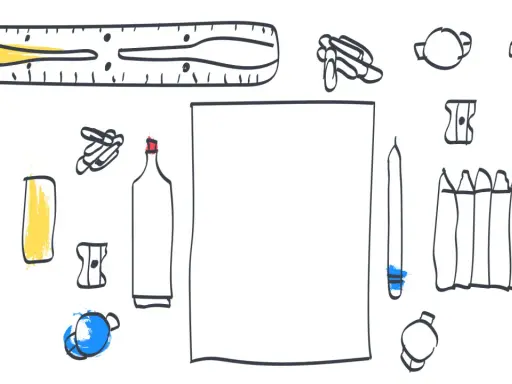 Ideas para cuando no sabes que dibujar: regla, botellas, clips, sacapuntas, velas, crayones y más.