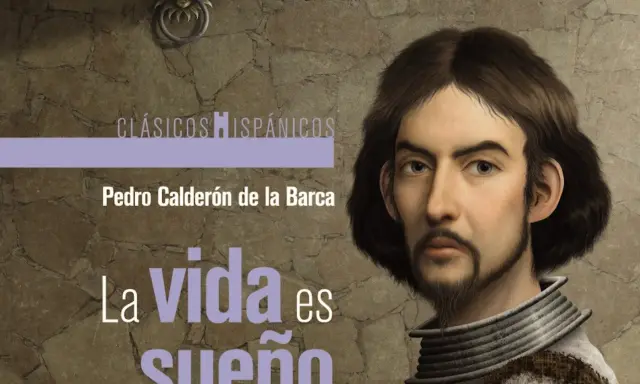 Retrato de Pedro Calderón de la Barca, autor de "La vida es sueño resumen". El fondo es una pared de piedra con un león decorativo.