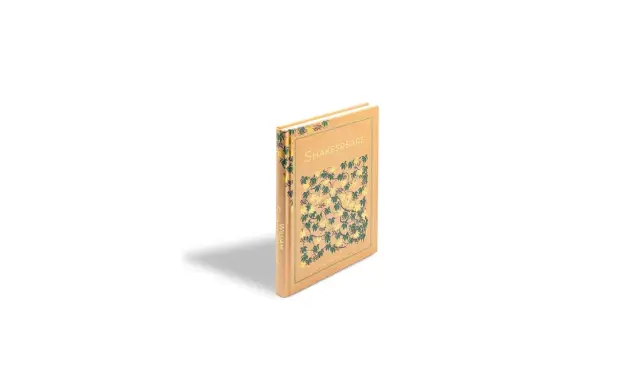 Libro de tapa dura con diseño floral, que contiene poemas que escribió William Shakespeare.