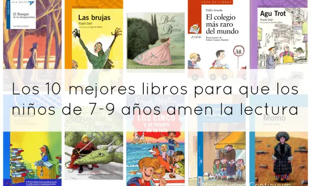 Colección de portadas de libros infantiles, ideales como cuentos para niños de 6 a 8 años. Incluye títulos como "Las brujas" y "El bosque de los desaparecidos".