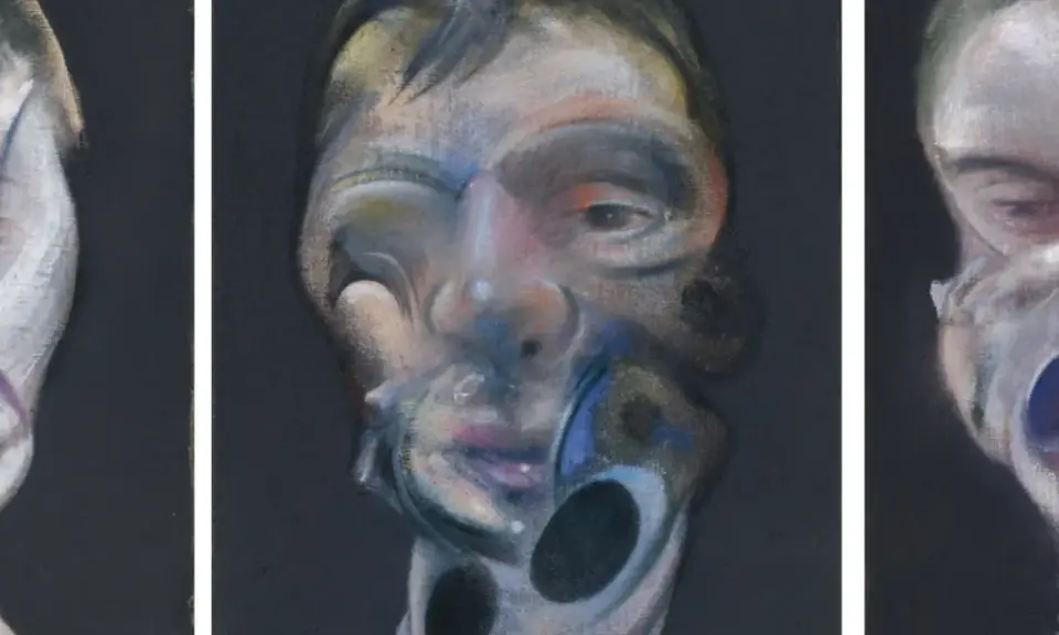 Retrato distorsionado de un rostro, obra del pintor Francis Bacon.
