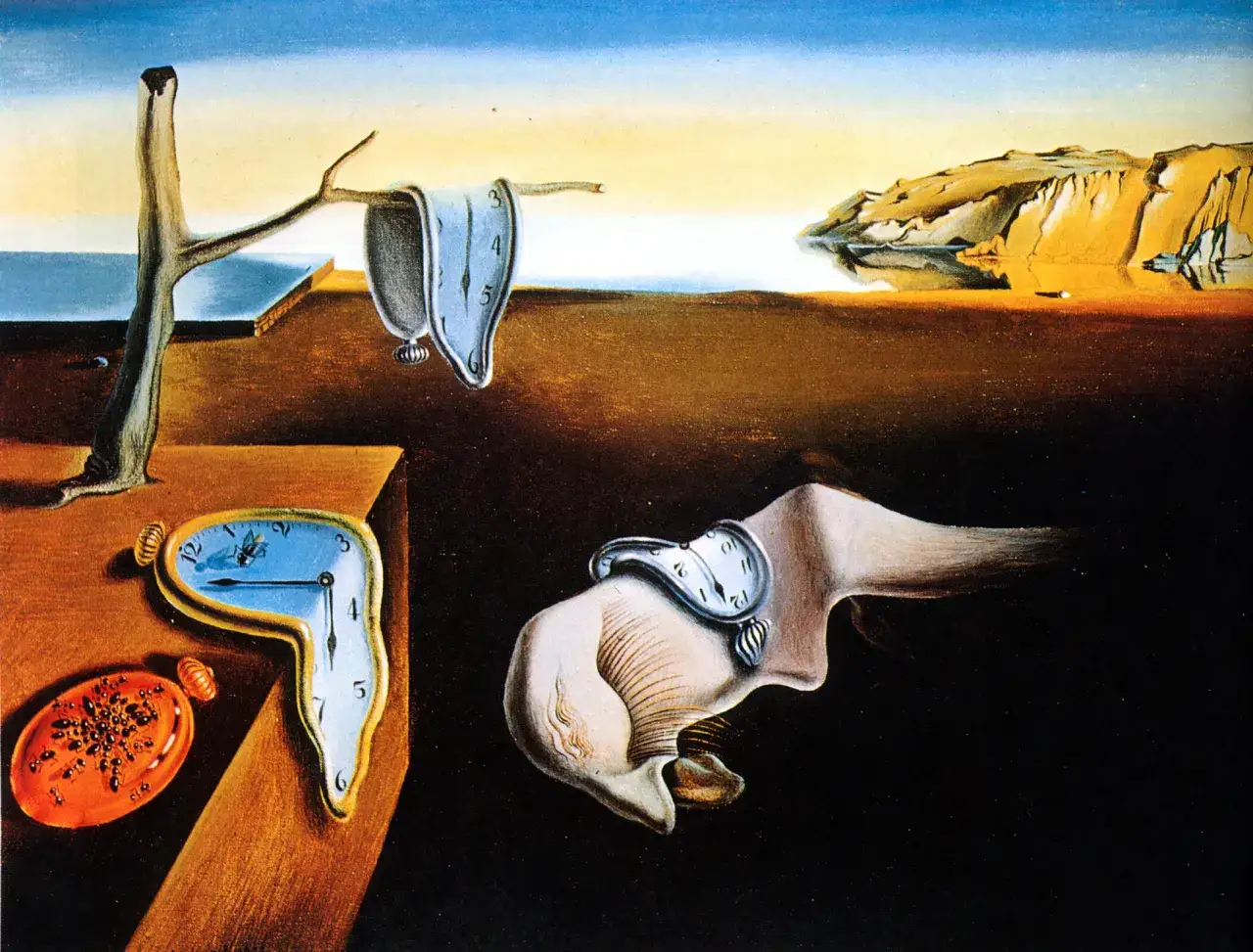 Relojes blandos, obra maestra de los best painters of all time, Salvador Dal&iacute;, se derriten en un paisaje on&iacute;rico.
