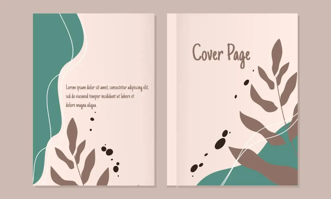 Dise&ntilde;o minimalista con hojas y curvas, perfecto para ideas de dibujos aesthetic.